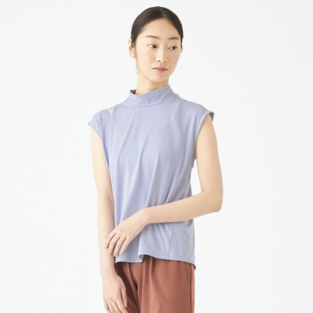 Chacott BALANCE バックデザインハイネックTシャツ ガンメタル