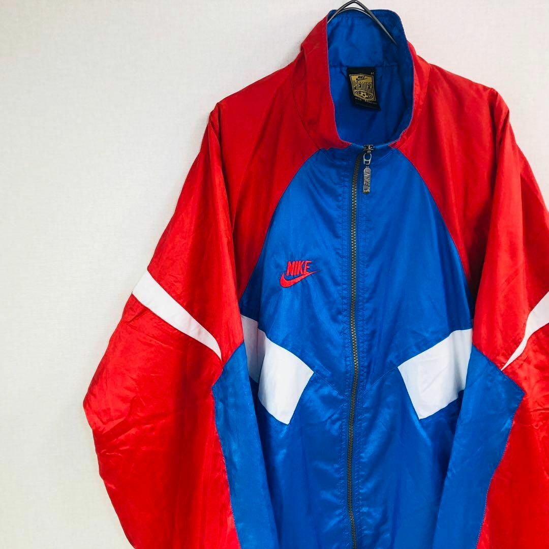 【美品】ナイキ ナイロンジャケット サイズM PREMIEER ブルー 80S
