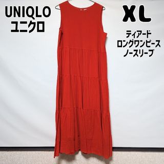 美品UNIF/（S）/ティアードロングワンピース/ノースリーブ/派手/花柄