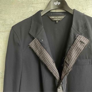 美品 コムデギャルソン オムプリュス 切り替えレイヤード チェスター