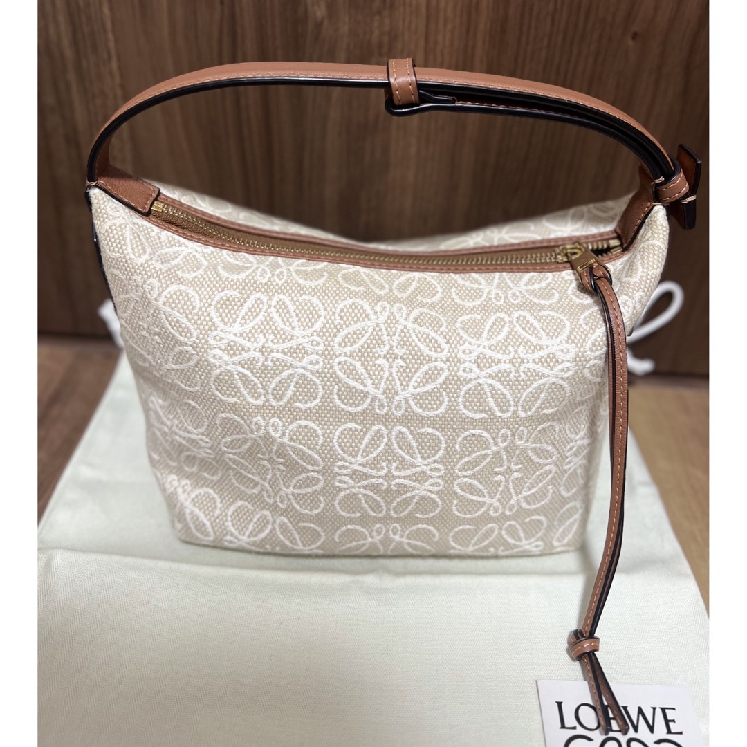 ★LOEWE★ キュービィ アナグラム キャンバス \u0026 レザーバッグ