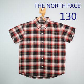 ザノースフェイス(THE NORTH FACE)のザノースフェイス　半袖シャツ　チェック【130】(Tシャツ/カットソー)