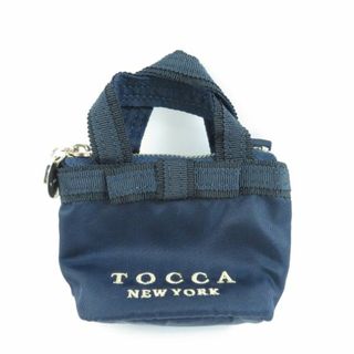 トッカ(TOCCA)の美品 TOCCA トッカ ミニチャームポーチ 1点 ネイビー バッグ リボン レディース AM4713C (ポーチ)