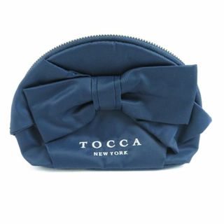 トッカ(TOCCA)の未使用 TOCCA トッカ NUANCE RIBBON POUCH ニュアンス リボン ポーチ 1点 ネイビー コスメ 化粧 レディース AM4714C (ポーチ)