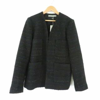 美品 theory luxe セオリー 03-0404110 ツイード ノーカラージャケット 1点 ブラック 38 コットン他 レディース AY4221A51