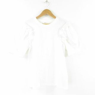 美品 ADEAM アディアム 42209 スイレンTシャツ 1点 ホワイト XS コットン100% 綿 半袖 レディース AY4182A32 (Tシャツ(半袖/袖なし))