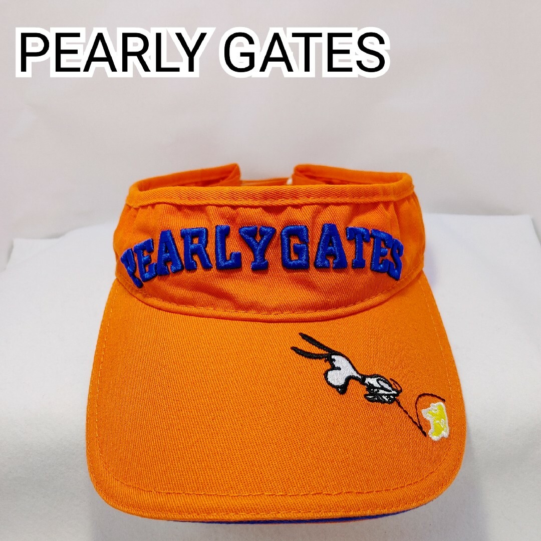 PEARLY GATES(パーリーゲイツ)のPEARLY GATES スヌーピー サンバイザー オレンジ【0281】 スポーツ/アウトドアのゴルフ(ウエア)の商品写真