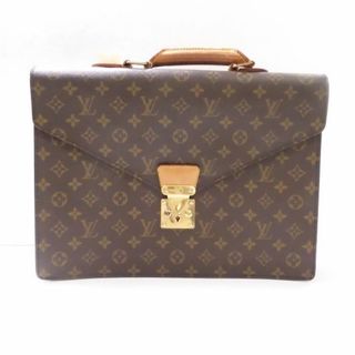 ルイヴィトン(LOUIS VUITTON)の難有 LOUIS VUITTON ルイヴィトン セルヴィエット コンセイエ(M53331) モノグラム ブリーフケース 1点 ブラウン 仕事 通勤 ビジネスバッグ メンズ AY4177W3 (ビジネスバッグ)