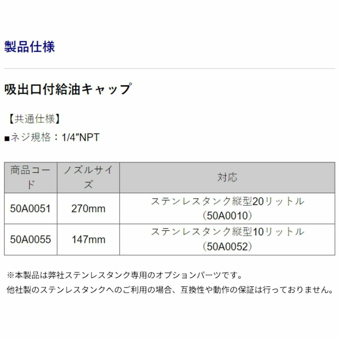 BMO JAPAN(ビーエムオージャパン) 吸出口付給油キャップ147mm 50