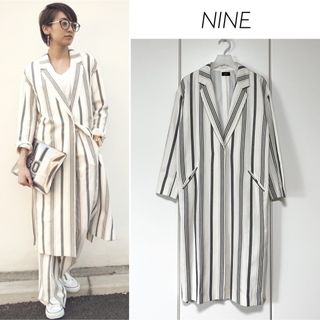 ナイン(NINE)の【新品】NINE ストライプチェスターコート(チェスターコート)