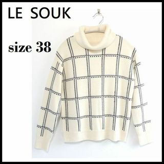 ルスーク(Le souk)のルスーク レディース ニット タートルネック チェック柄 M(ニット/セーター)