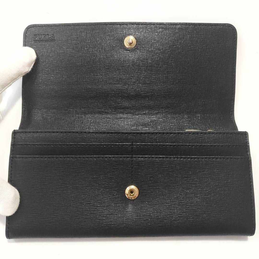 Furla - 美品☆FURLA フルラ 長財布 大容量 2つ折り ブラック シンプル