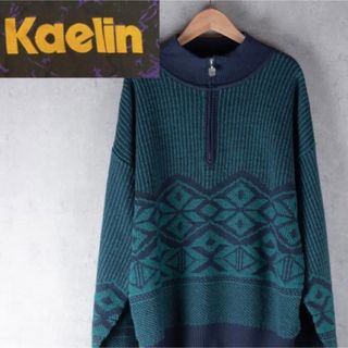 良品✳︎送料込【kaelin】ハーフジップセーター　長袖　ブルー(ニット/セーター)