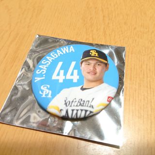 3点300円 福岡ソフトバンクホークス 笹川 缶バッジ(記念品/関連グッズ)