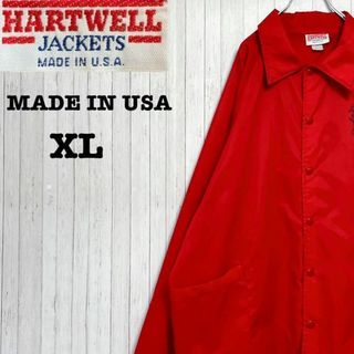 USA製 ヴィンテージ コーチジャケット ナイロン 赤 ビッグシルエット XL