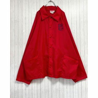 USA製 ヴィンテージ コーチジャケット ナイロン 赤 ビッグシルエット XL