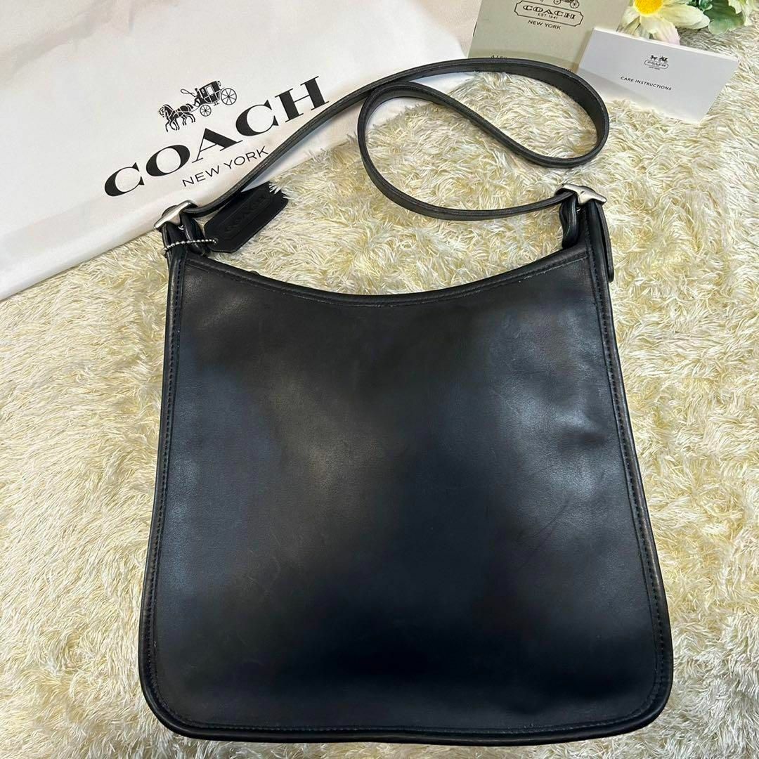 極美品 COACH オールドコーチ 黒 レザー ブラック ショルダー  バック