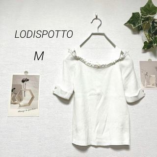 ロディスポット(LODISPOTTO)の2400　LODISPOTTO　オフショルダー半袖カットソー M バックリボン(カットソー(半袖/袖なし))