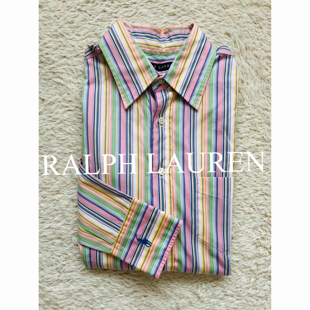 POLO RALPH LAUREN(ポロラルフローレン)の美品　ポロ　ラルフローレン　シャツ　ブラウス　トップス　ストライプ　完売　人気 レディースのトップス(シャツ/ブラウス(長袖/七分))の商品写真