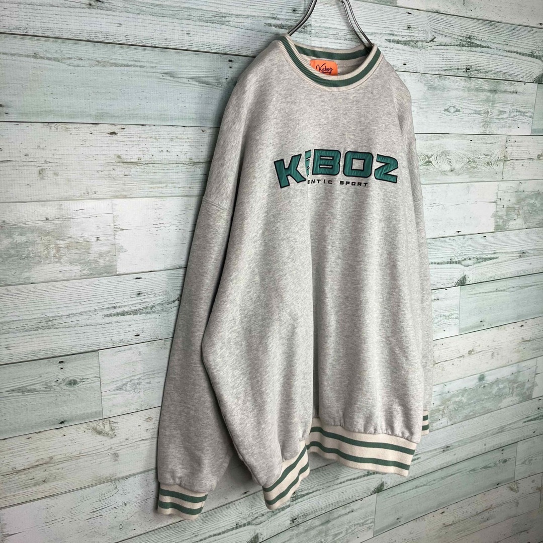 Keboz ケボズ リブライン 刺繍 ワッペンロゴ スウェット トレーナー-