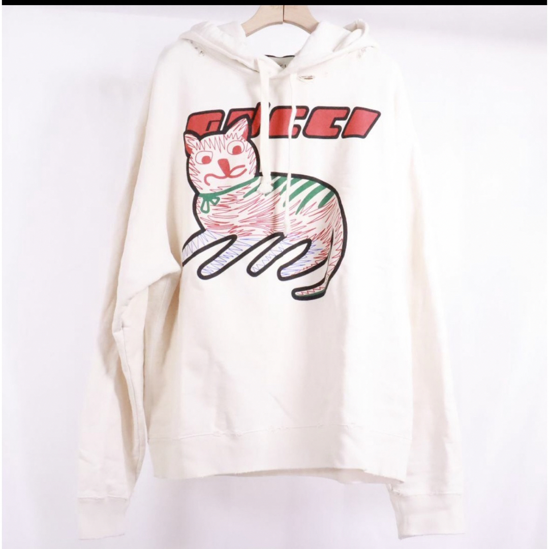 グッチ GUCCI ダメージ加工 スウェットパーカー M-