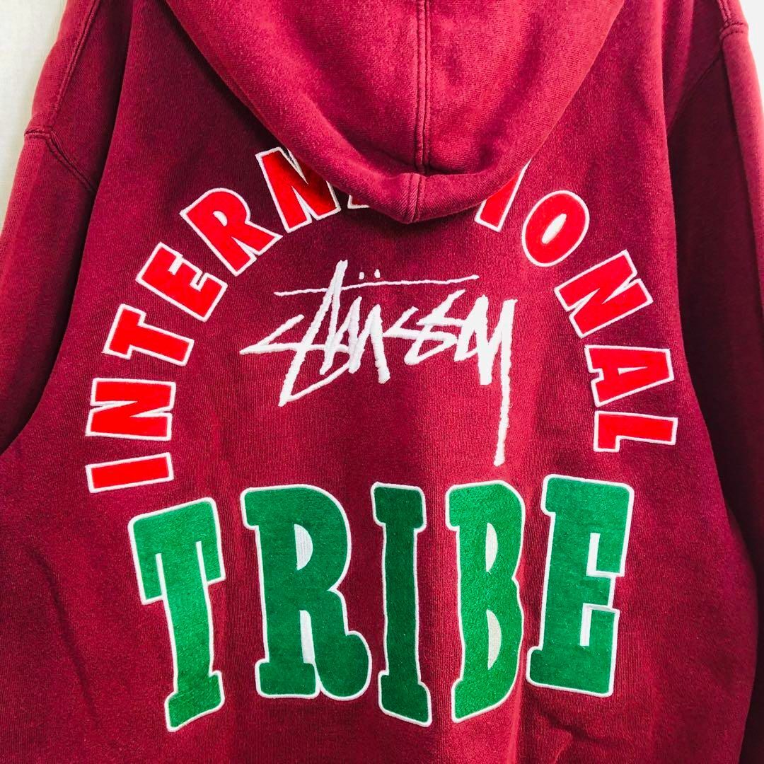 STUSSY - 【希少】ステューシー パーカー サイズM USA製 エンジ バック