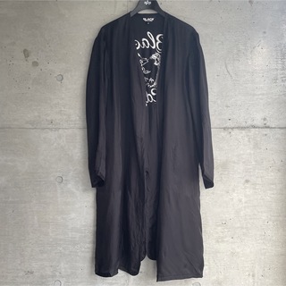 ブラック コムデギャルソン 2021S/S スカ刺繍キュプラロングコート 羽織-