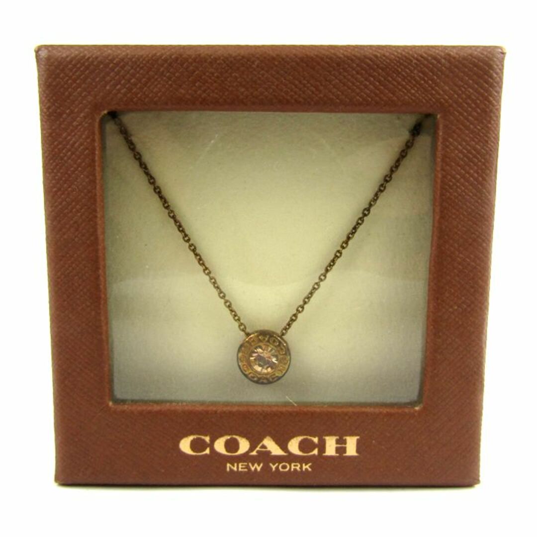 COACH(コーチ)のコーチ ネックレス オープンサークル ペンダント ジュエリー ストーン ブランド アクセサリー 小物 レディース ゴールド COACH レディースのアクセサリー(ネックレス)の商品写真