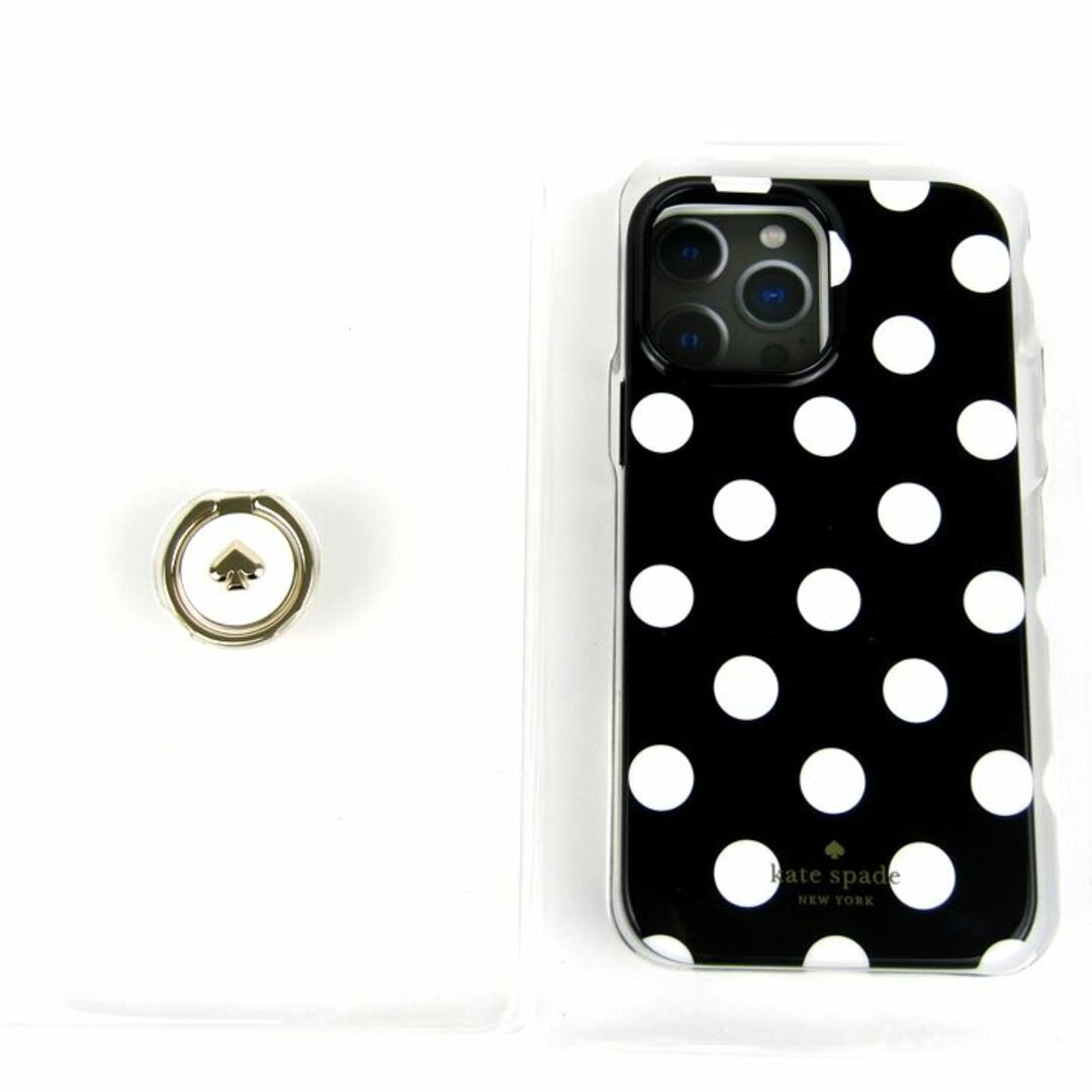 kate spade new york(ケイトスペードニューヨーク)のケイトスペード iPhone 13 PRO MAX ケース リング付 未使用 ドット カバー ブランド レディース ブラック Kate Spade インテリア/住まい/日用品のインテリア小物(その他)の商品写真