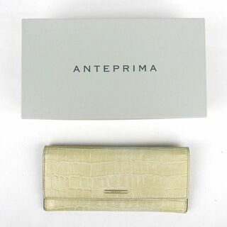 アンテプリマ(ANTEPRIMA)のアンテプリマ 長財布 クロコ型押し レザー 二つ折り フラップウォレット ブランド 小銭入れあり レディース ベージュ ANTEPRIMA(財布)