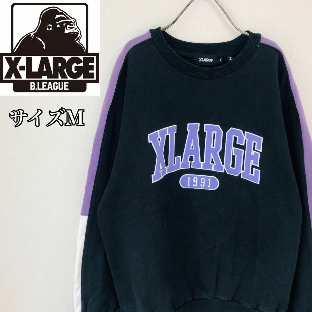 XLARGE トップス　スウェット　ブラック　黒　ロゴ　長袖　ブランド