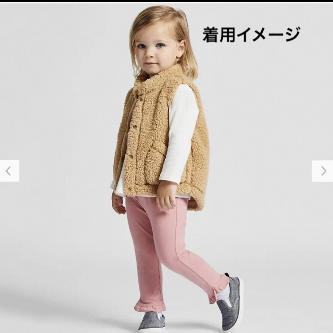 UNIQLO(ユニクロ)のユニクロ UNIQLO 長袖ワンピース 花柄 レギンス フリル 90cm キッズ/ベビー/マタニティのキッズ服女の子用(90cm~)(ワンピース)の商品写真