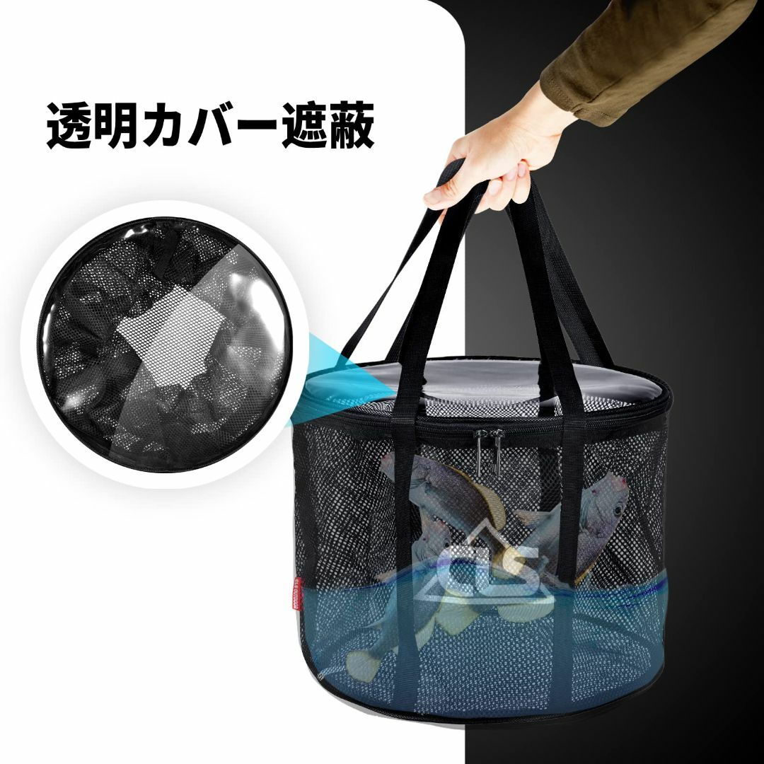 折りたたみバケツ キャンプ用品 折り畳みバケツ 大容量 30L ハンギングネット