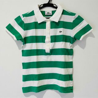 ラコステ(LACOSTE)の【若葉様専用】ラコステ　半袖ポロシャツ　グリーン　ボーダー　キッズ(Tシャツ/カットソー)