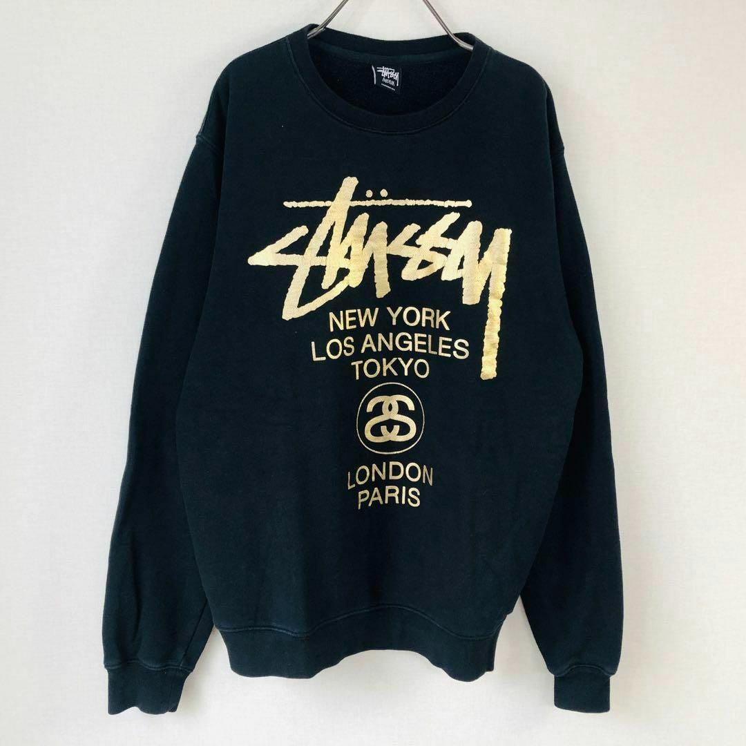 希少！stussyステューシー スウェット Sロゴ ブラック XLサイズ