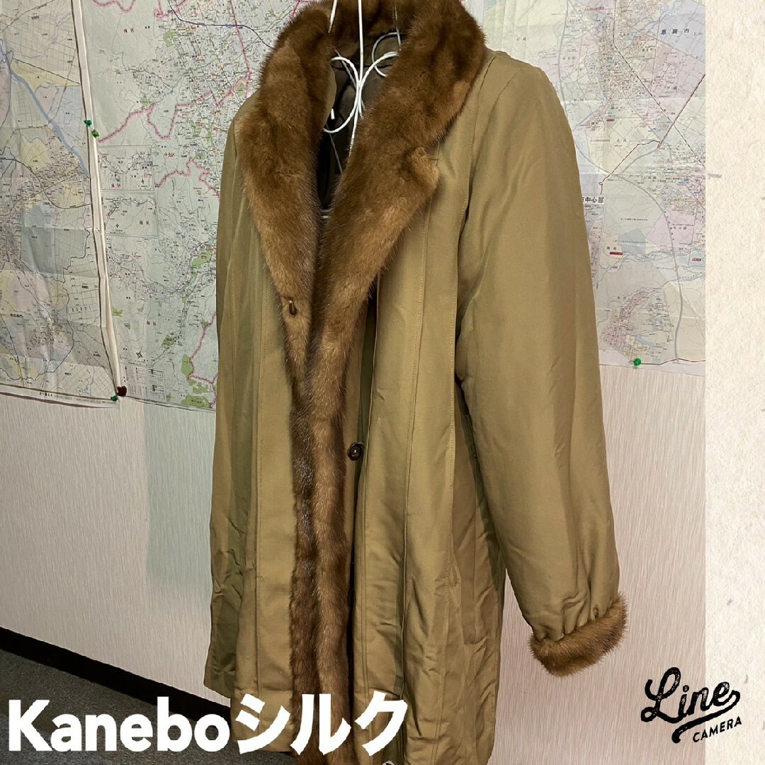 Kanebo シルクコート　Lサイズ　キャメルベージュ レディースのジャケット/アウター(その他)の商品写真