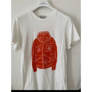 美品✳︎ MONCLER  モンクレール　 斜め　BIGロゴプリント Tシャツ　赤