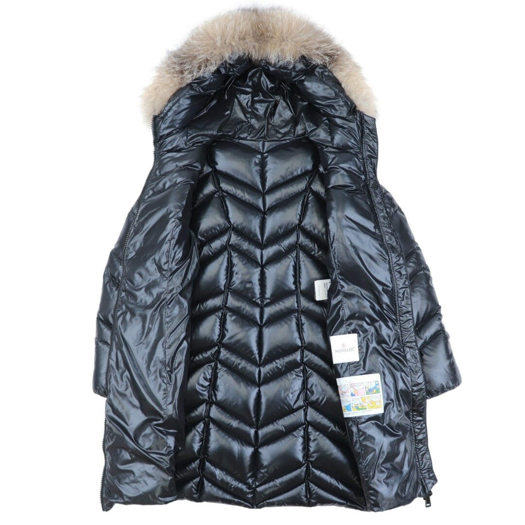 美品 モンクレール 18年 FULMAR フォックスファー ダウンコート レディース 黒 ブラック 4 MONCLER