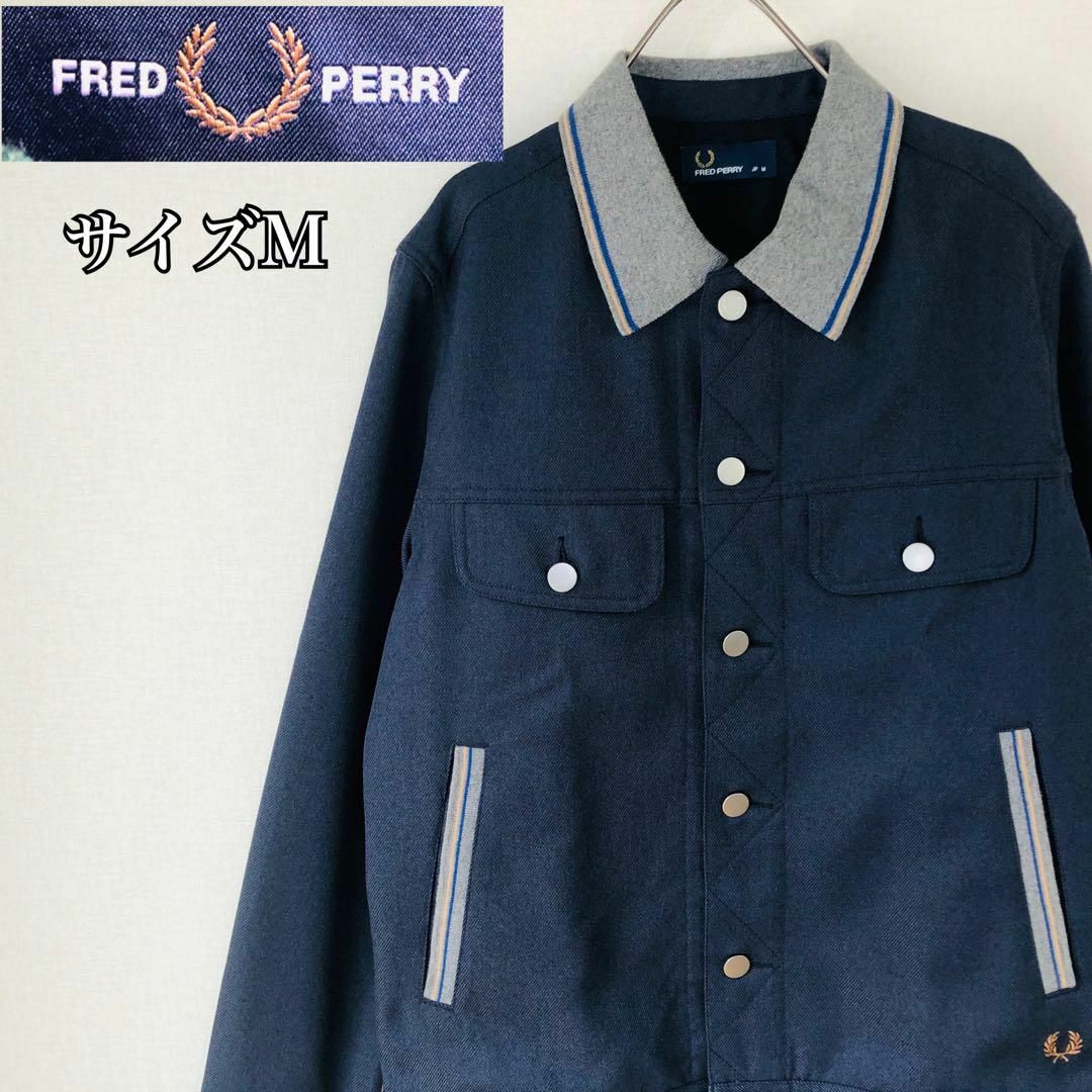 FRED PERRY フレッドペリー   ネイビー　ジャケット Lサイズ