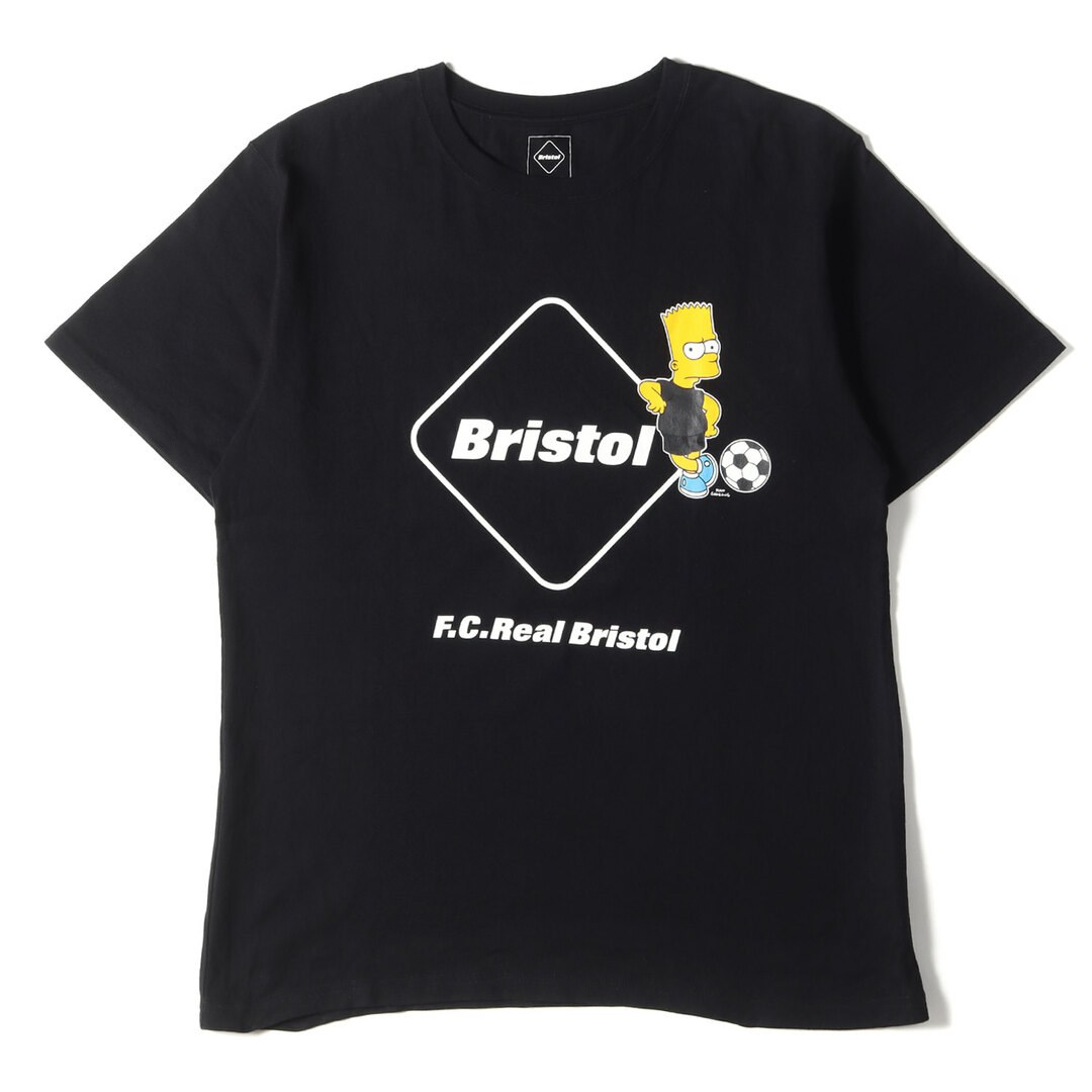 F.C.Real Bristol エフシーレアルブリストル Tシャツ サイズ:XL THE SIMPSONS シンプソンズ エンブレム クルーネック 半袖 Tシャツ EMBLEM TEE 19SS ブラック 黒 トップス カットソー コラボ 【メンズ】【美品】