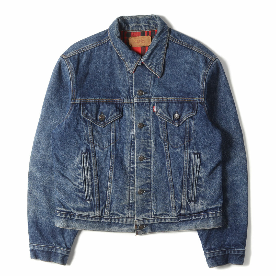 Levis vintage ヴィンテージ リーバイス ジャケット サイズ:L 80s 70411-9316 チェックネル生地ライナー付き デニムジャケット 80年代 USA製 リーバイス ヴィンテージ Gジャン インディゴ アウター ジーンズ カジュアル アメカジ ブランド【メンズ】