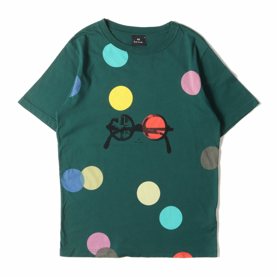 Paul Smith ポールスミス Tシャツ サイズ:S カラードット アイウェアプリント クルーネック 半袖 Tシャツ グリーン トップス カットソー 【メンズ】