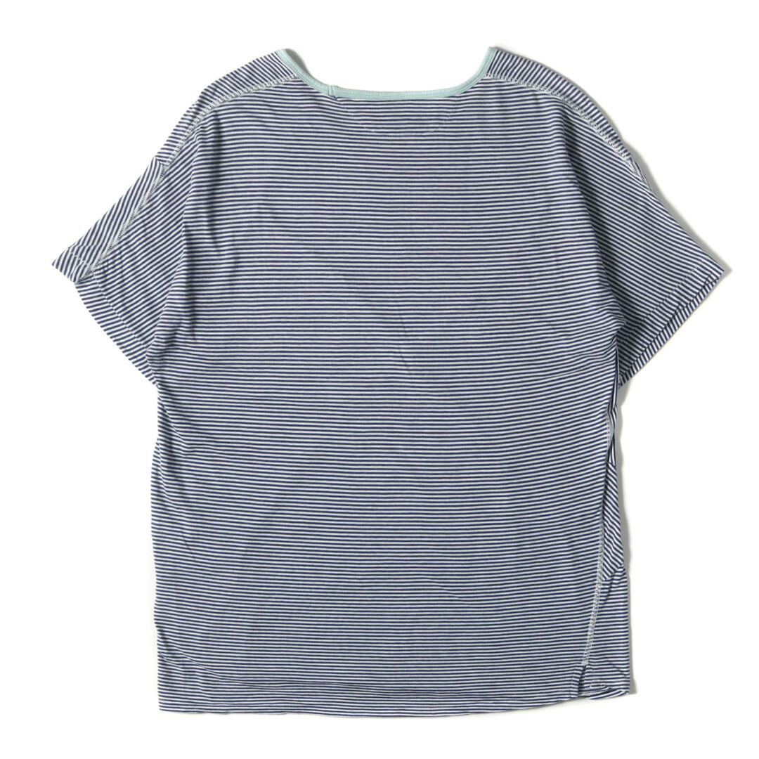 Paul Smith ポールスミス Tシャツ サイズ:L パネルボーダー 切替 クルーネック 半袖 Tシャツ 119503 136E 杢調 ごま塩 JEANS グレー パープル トップス カットソー 【メンズ】