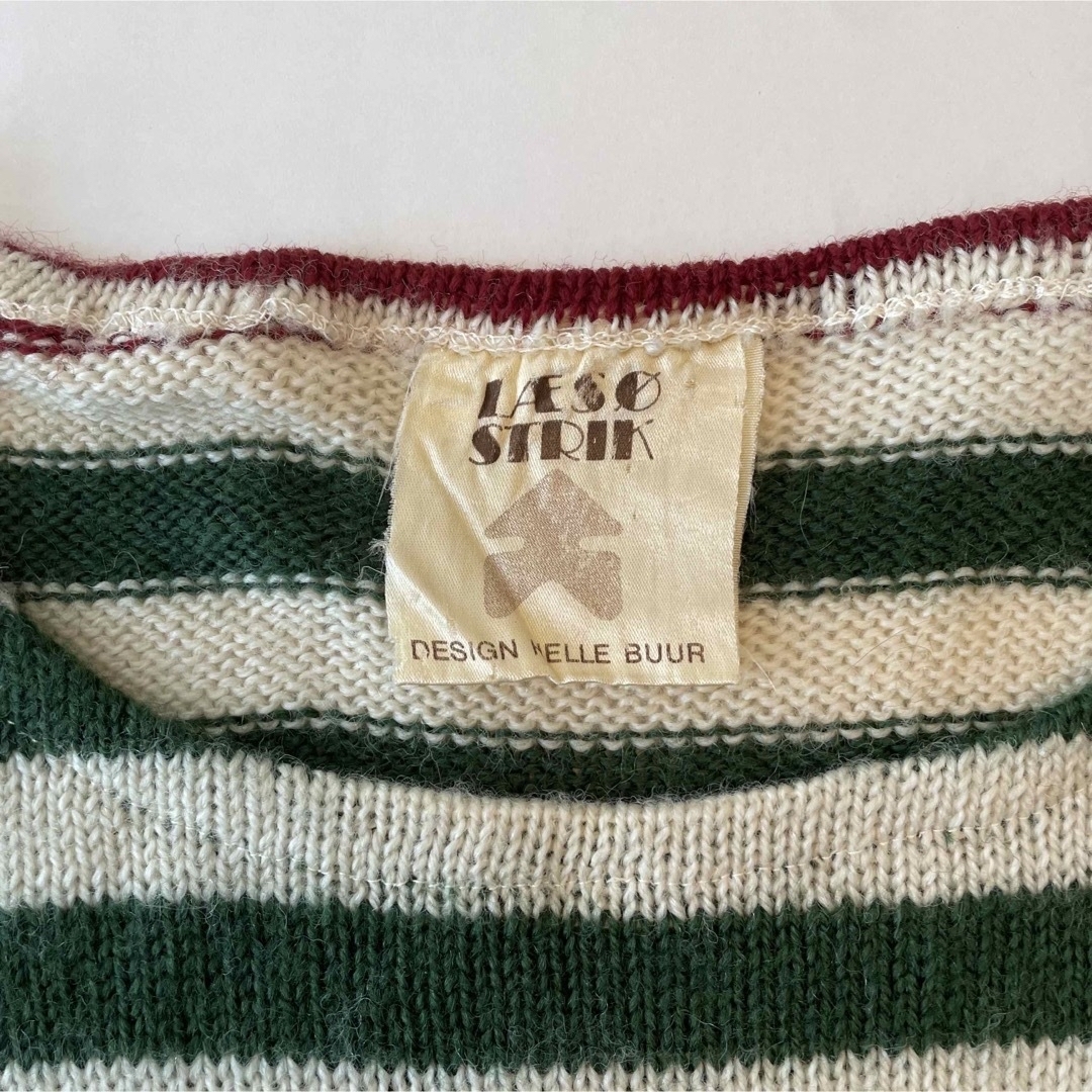 サマーニット 古着 半袖 ヨーロッパ古着 サマーセーター ボーダー  レディースのトップス(ニット/セーター)の商品写真