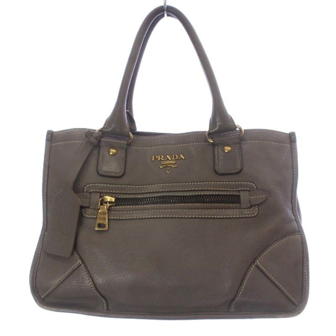 プラダ PRADA トートバッグ ハンドバッグ レザー グレージュ BR4736-