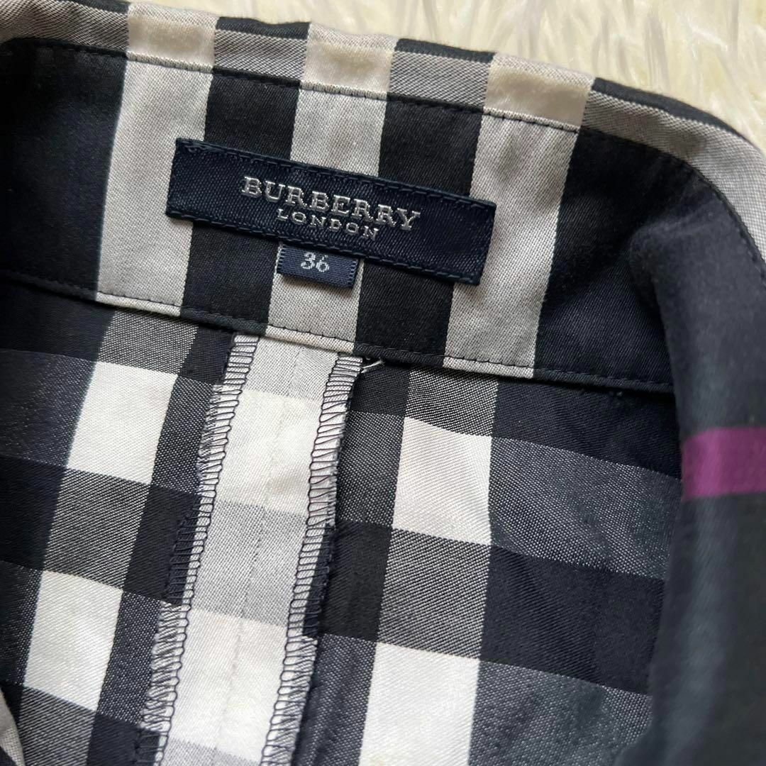 BURBERRY - バーバリーロンドン 36 シャツワンピース シルク混の通販