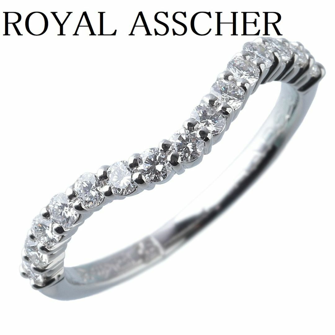 ロイヤルアッシャー ダイヤリング ハーフエタニティ 12号弱 0.41ct PT900 ROYAL ASSCHER【13007】