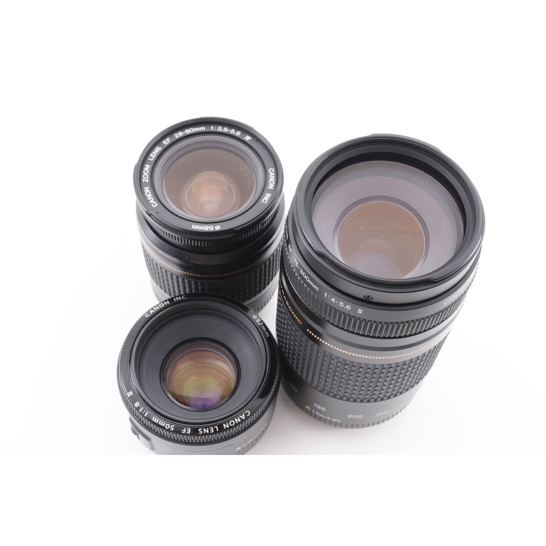 Canon - 長期保証付き CANON EOS 80D標準&望遠&単焦点トリプルレンズ