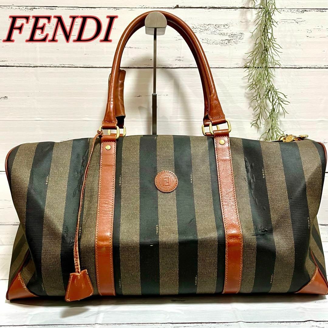 FENDI - 大容量✨FENDI フェンディ ボストンバッグ 鞄 ペカン柄 PVC ...