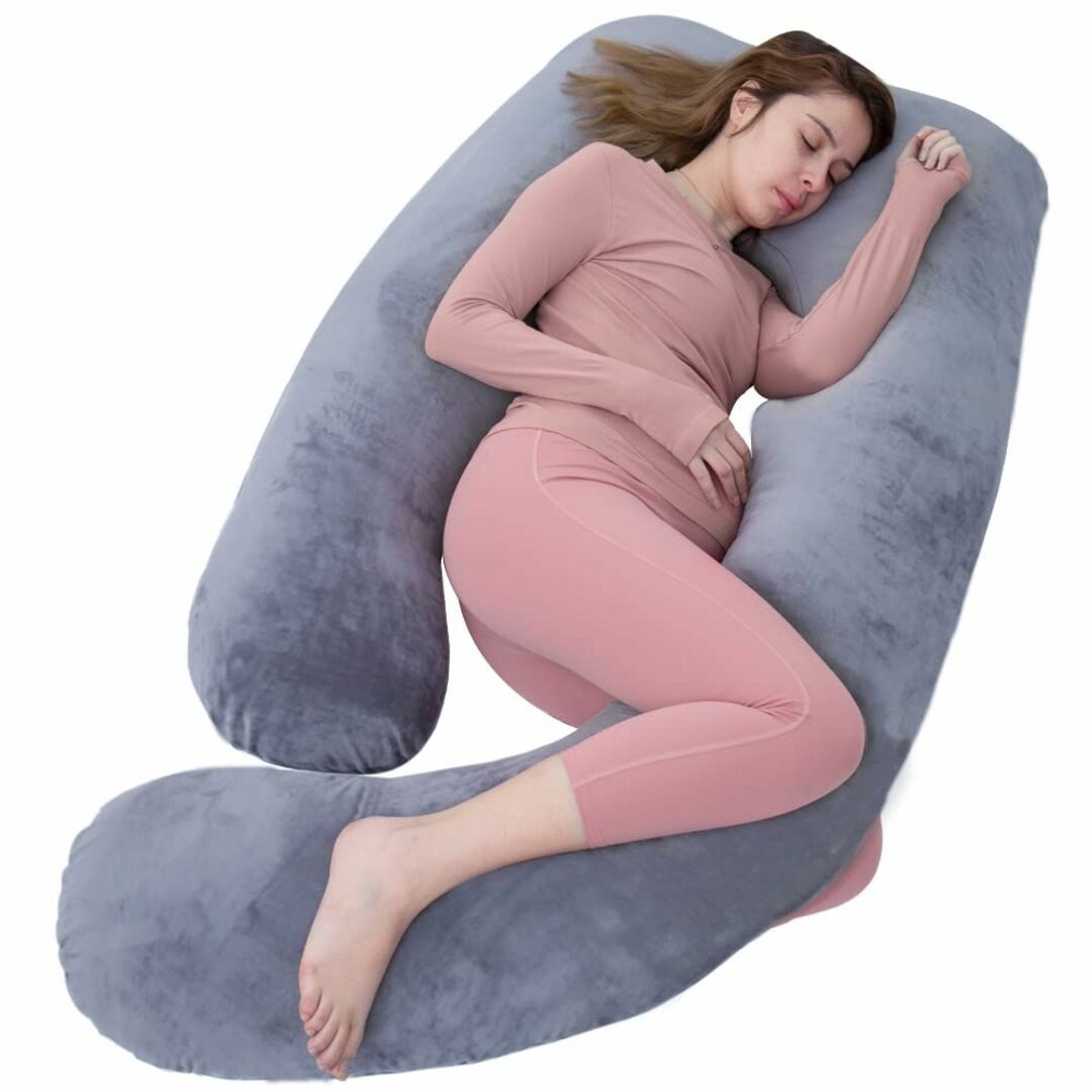 Awesling 抱き枕 妊婦 U字型抱き枕 、全身枕、授乳クッション、妊娠抱き